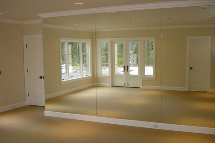 custom cut mirror wall