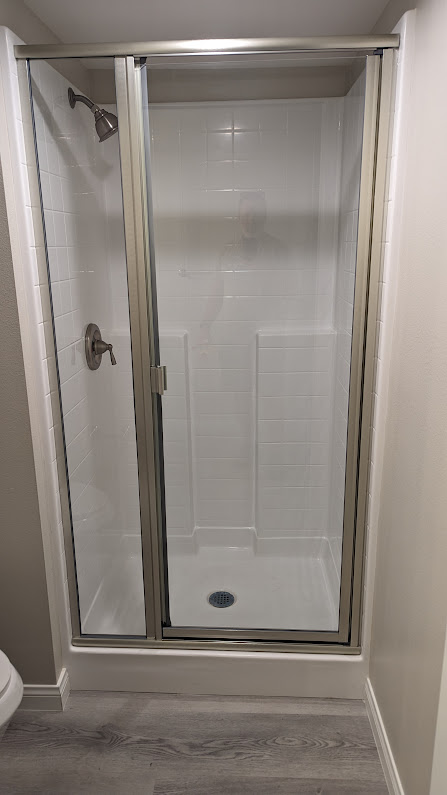 semi framed glass shower door enclosure